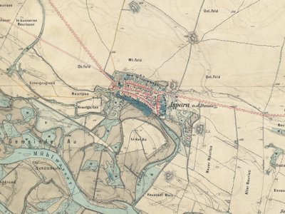 Map of Aspern near Vienna by Militärgeographisches Institut Österreichisch Ungarische Monarchie